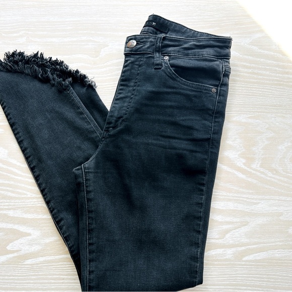 Joe’s black denim with distressed at the bottom - Picture 1 of 3